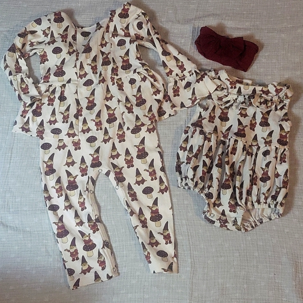 Adorable Kate Quinn 18 month baby girl gnome mushroom lot